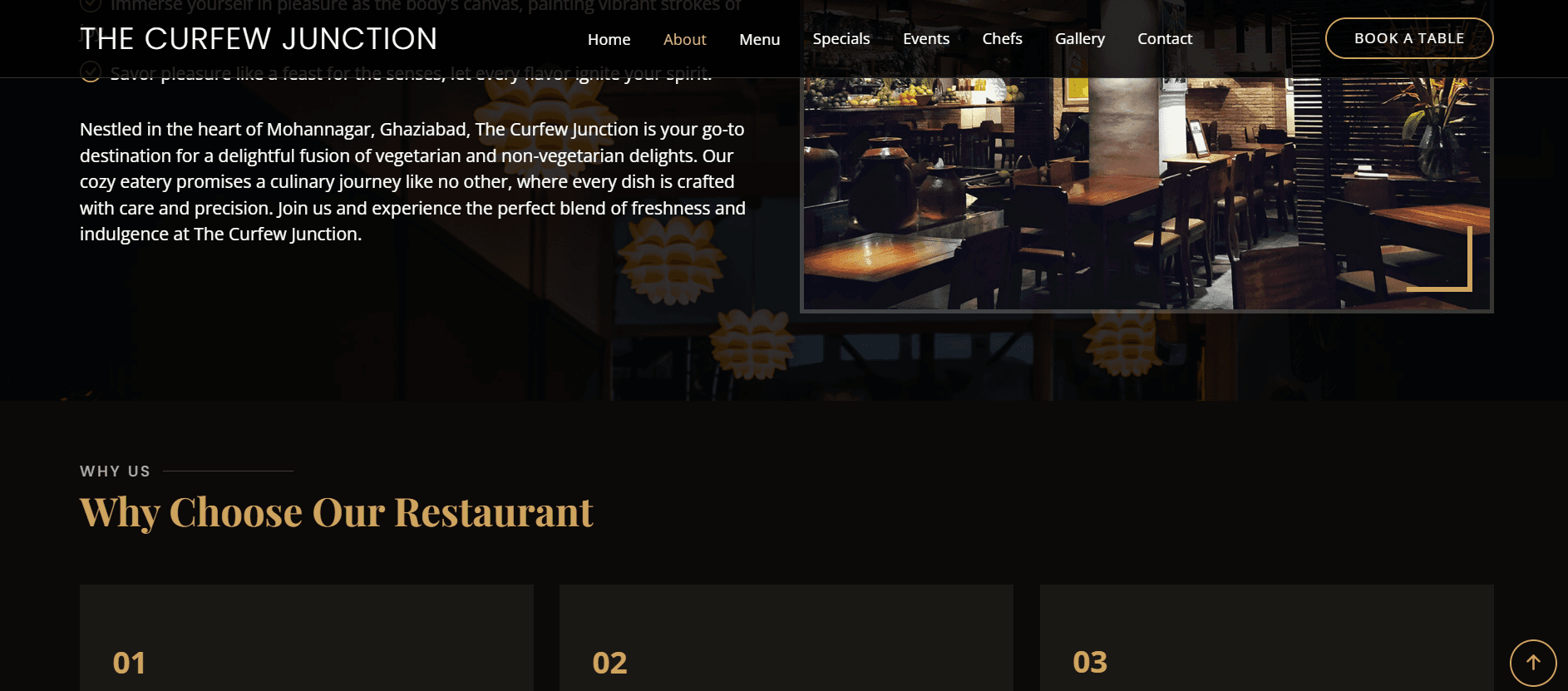 The Curfew Junction Restaurant Website - Image 3